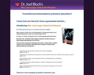 Dr Joel Block - Men: Last Longer, Extend the Pleasure E-Book