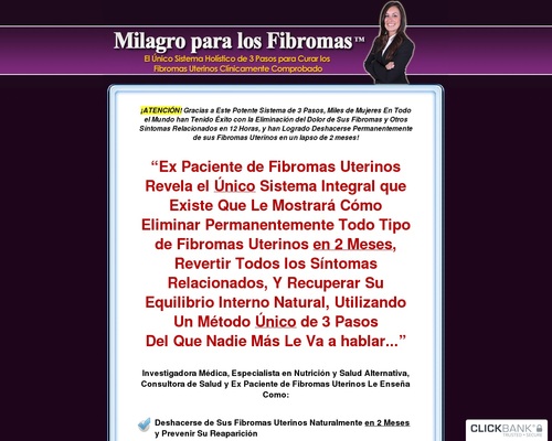 Milagro para los Fibromas (TM)- Cure sus Fibromas Uterinos Holísticamente