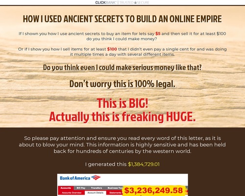 REVEALED: HOW TO USE CENTURIES OLD SECRETS TO MAKE $34,284.53/MONTH